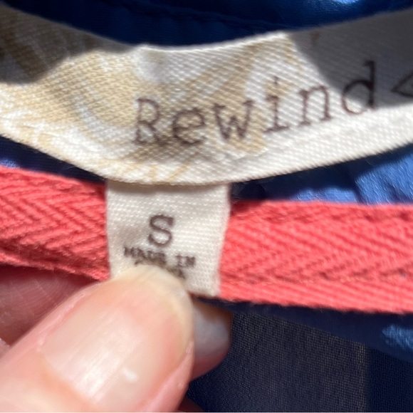 Rewind blue sheer sleeveless button up top small - Picture 5 of 16